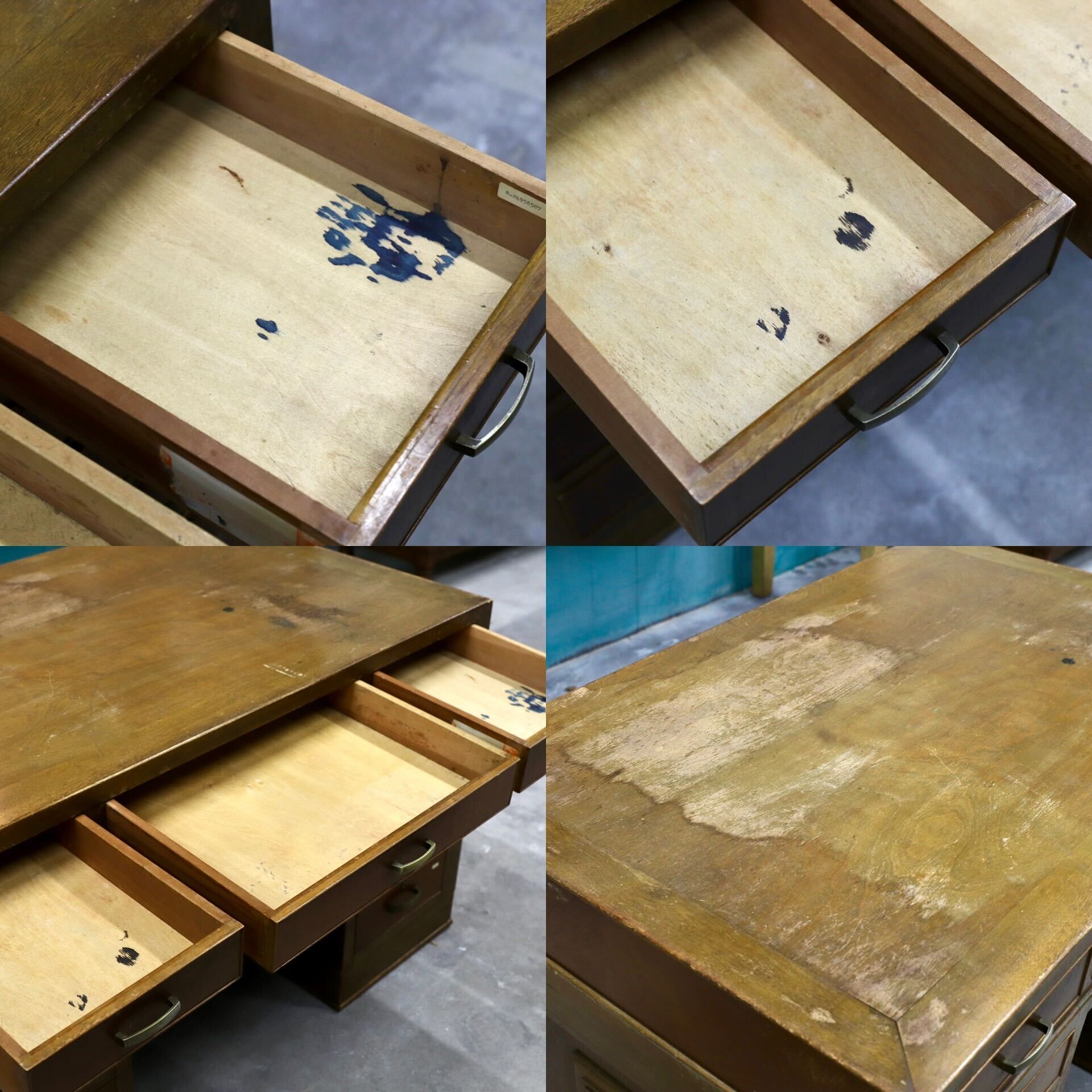 GMHK772○和製ヴィンテージ 昭和レトロ 両袖机 学習机 書斎机