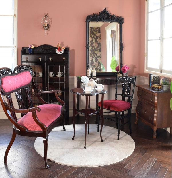 星の模様がお洒落なフランスで見つけたアンティークナポレオンチェア(m