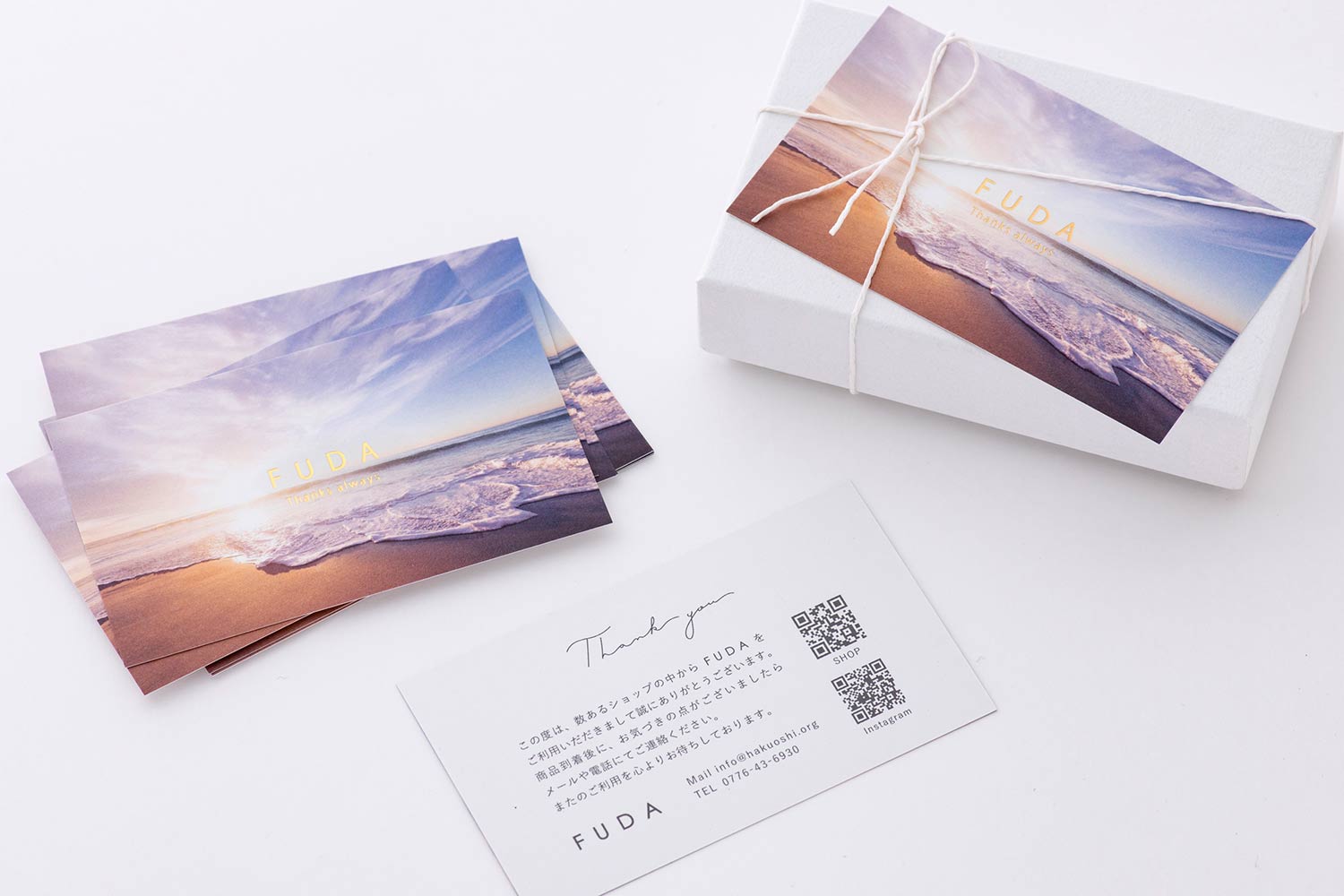 ショップカード 写真・イラスト入り | 箔押しアクセサリー台紙FUDA