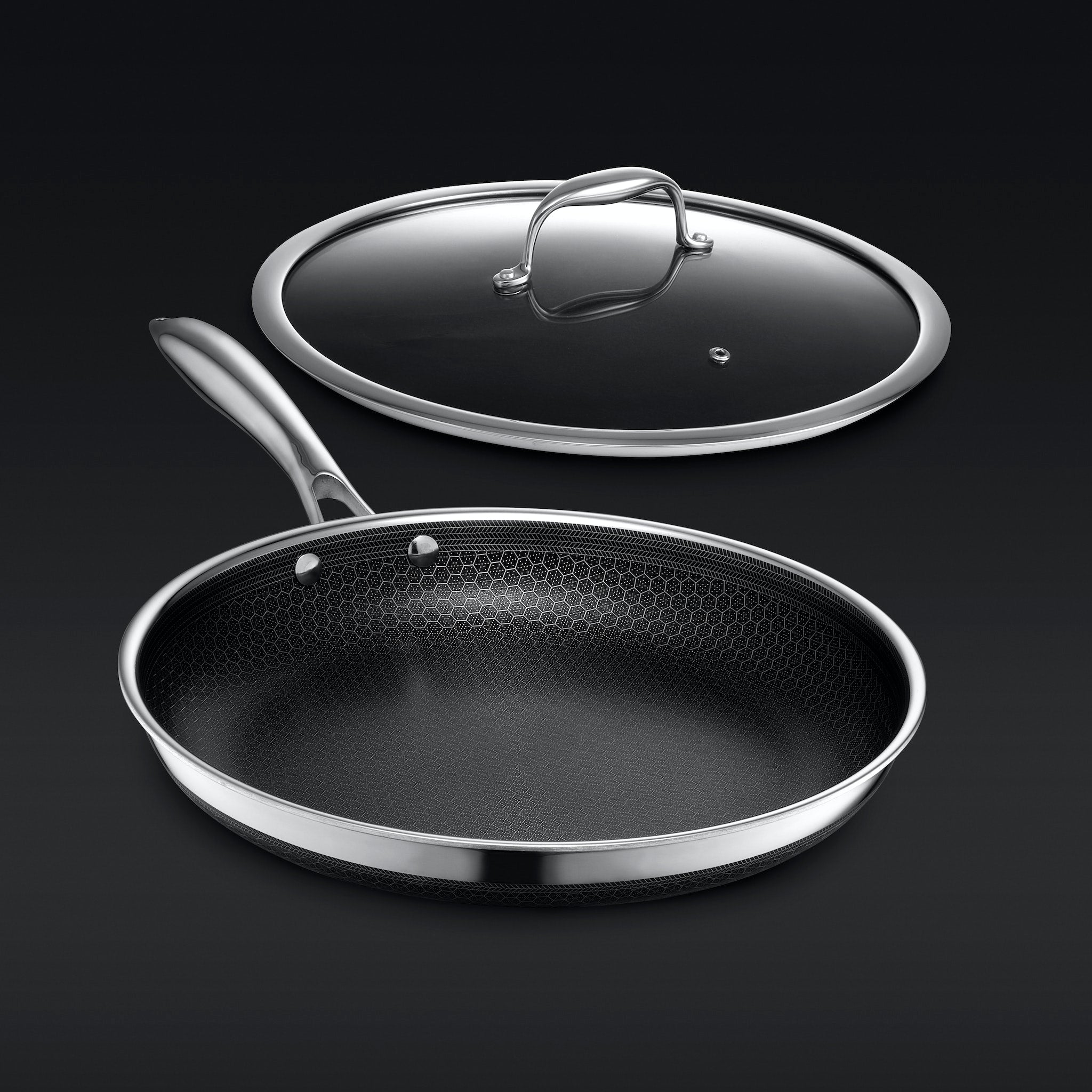 24 cm HexClad Hybrid Pan with Lid – ヘックスクラッド