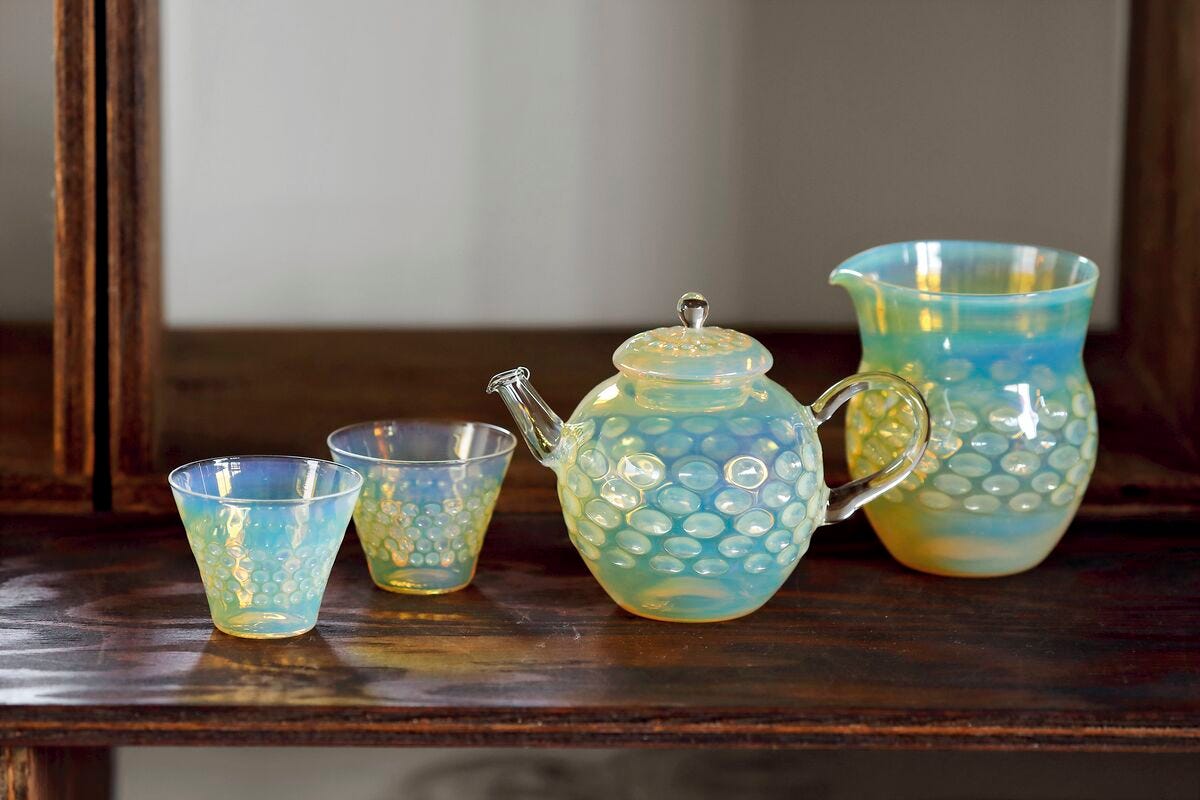 glass atelier えむに ペーパーウエイト 『空のしずく』 2点 glass