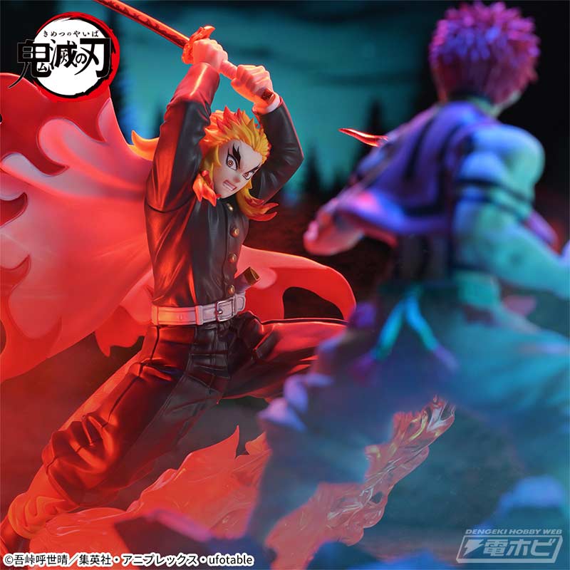 アニメ「鬼滅の刃」より炎柱「煉獄杏寿郎」と上弦の参「猗窩座」の