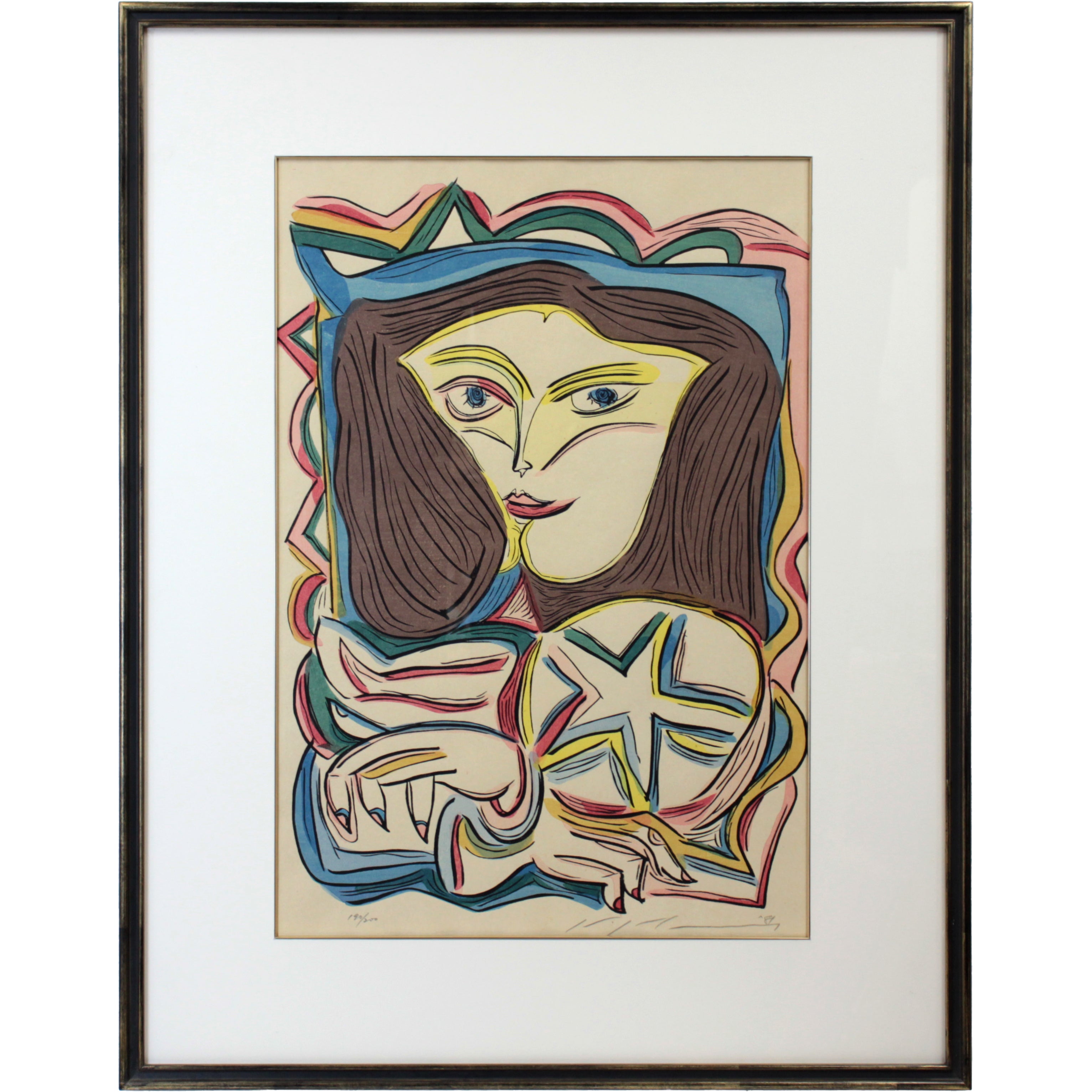 橋本明治 直筆画 【 山 牛 蒡 の 花 】 共シール在 古心堂額 橋本明治