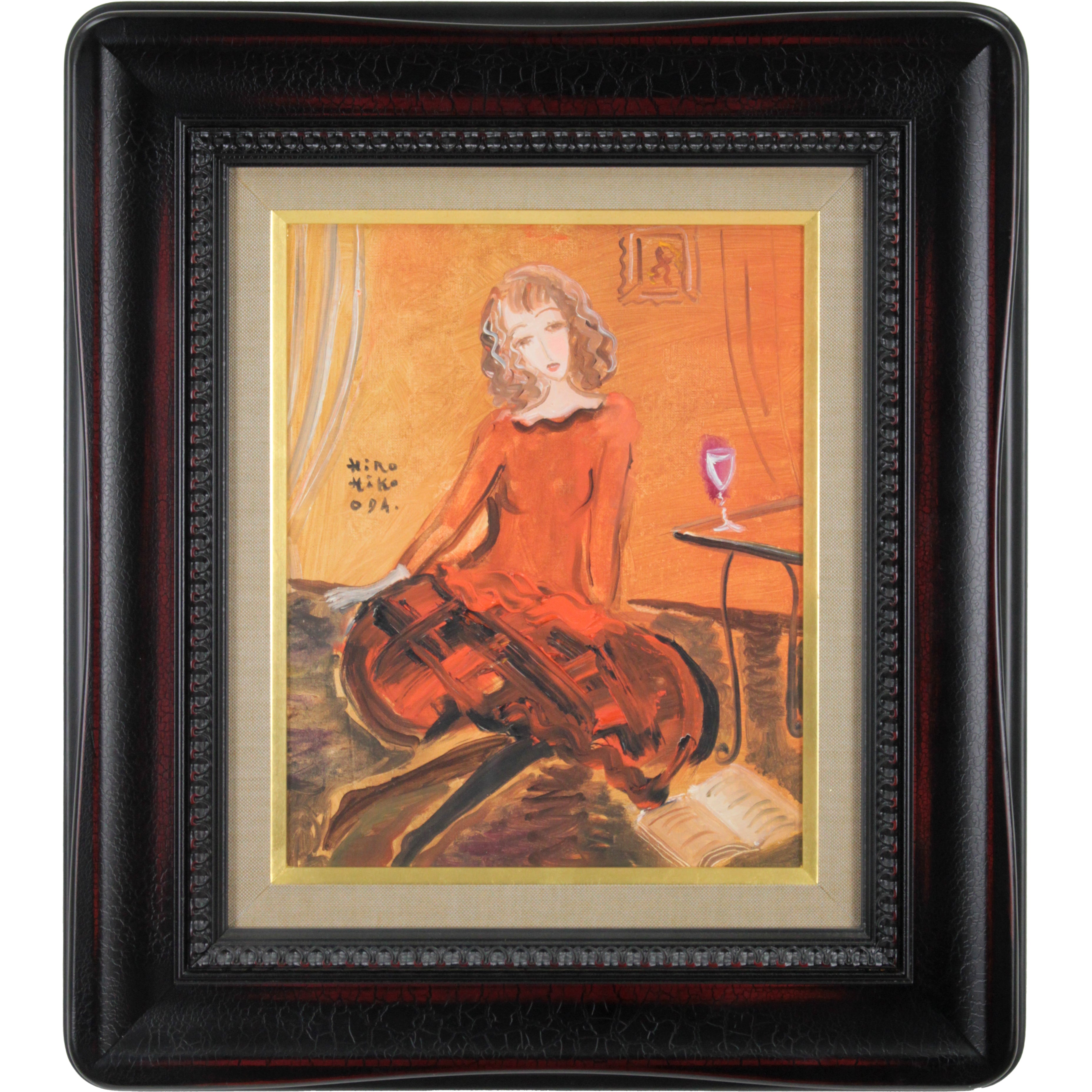 ⭕️油絵 二科会員 織田広比古 画題[月とバラ] F3号 東京銀座 日動画廊