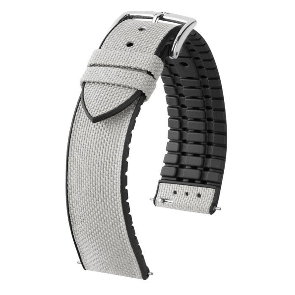 Hirsch Arne Grey Sailcloth Vegan Quick-Release Watch Strap