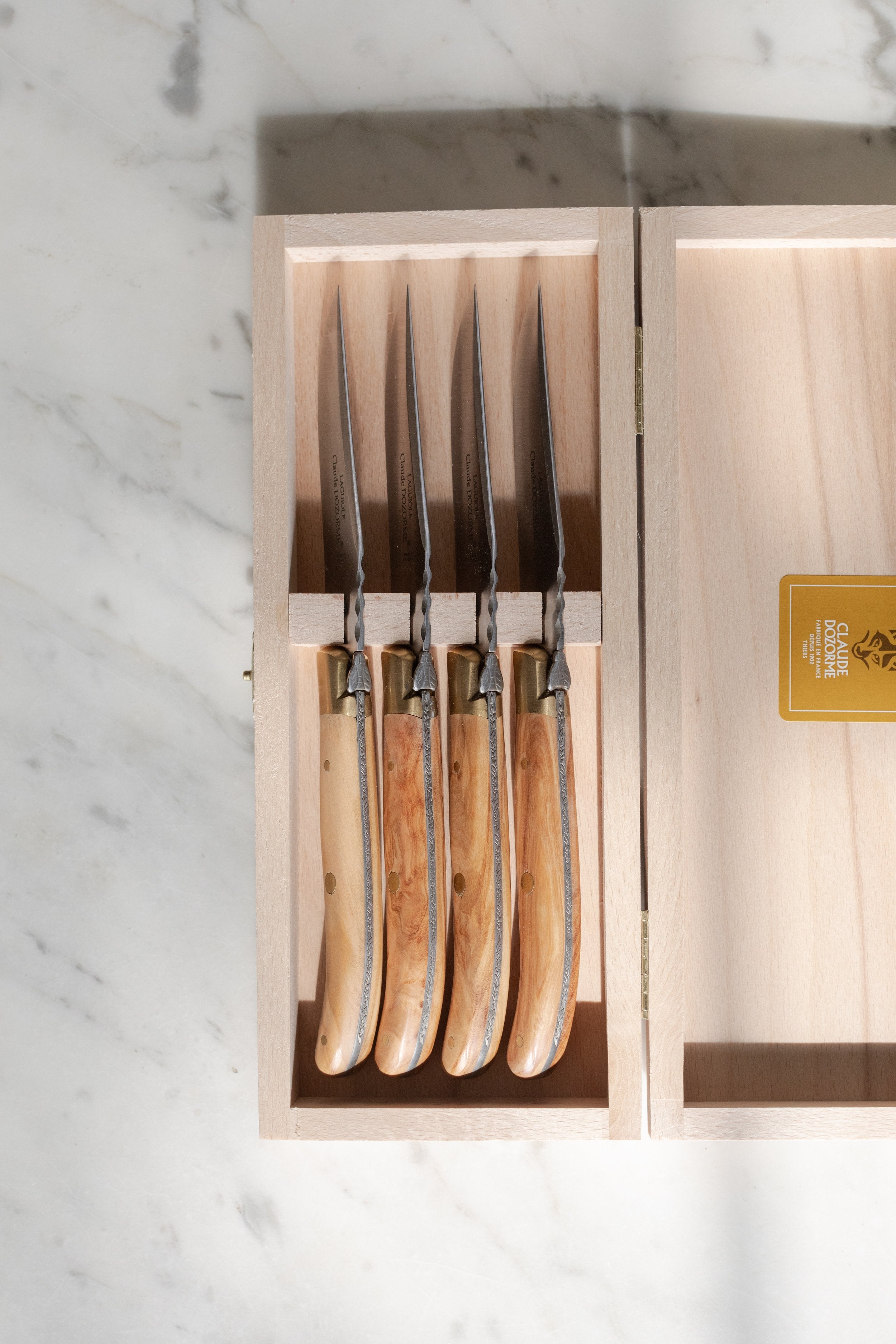 Claude Dozorme Laguiole Olive Wood Knives – Hoppe Shoppe