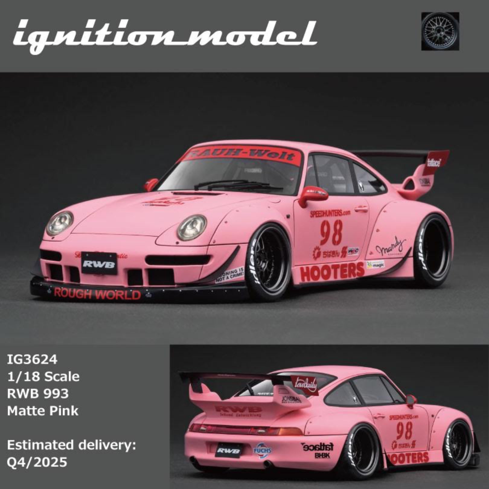 Ignition Model 1:18 Porsche RWB 993 Matte Pink IG3624 – Horizon