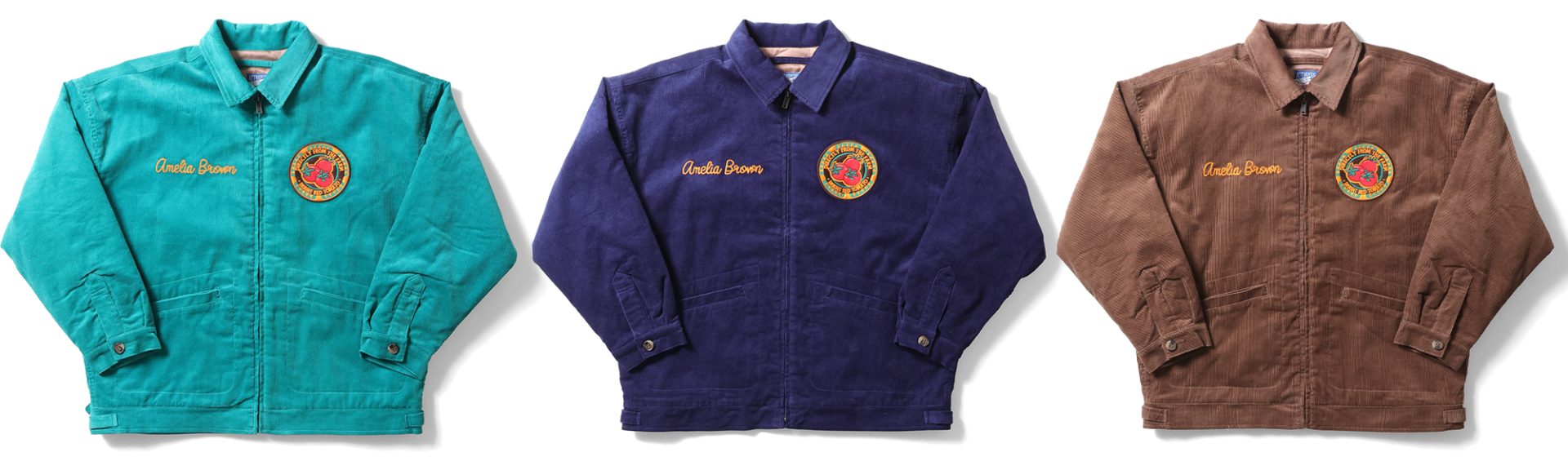 12ウェールの細畝コーデュロイを使用した『刺繍ジャケット