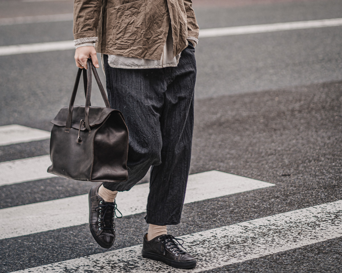 ARAKI YUU / Baggy Pants Diamond Herringbone Grey | HUES 福岡