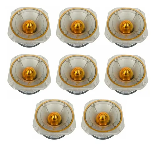 Kit 8 Super Tweeter Zetta Audio Stz-160 Acrílico Gold 8 Ohms