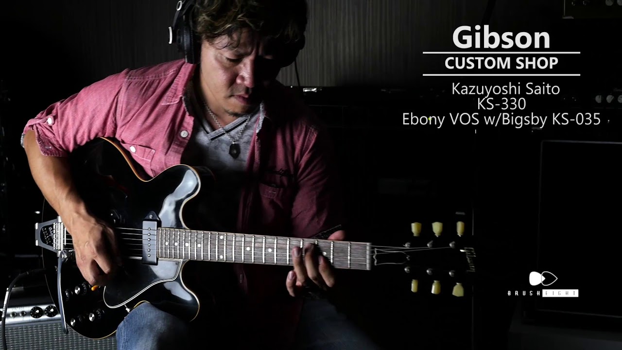 Brush eight】Gibson CUSTOM SHOP Kazuyoshi Saito KS-330 Ebony VOS w