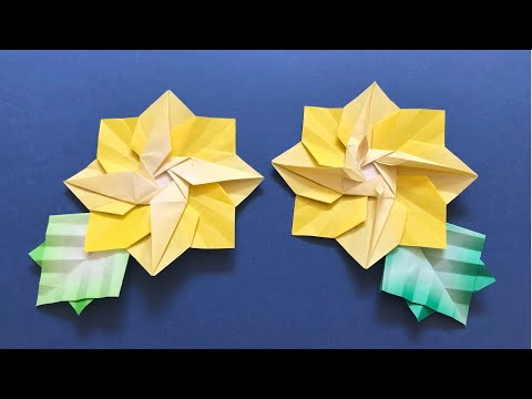 折り紙 1枚で菊の花 立体 平面 折り方 Origami chrysanthemum flower