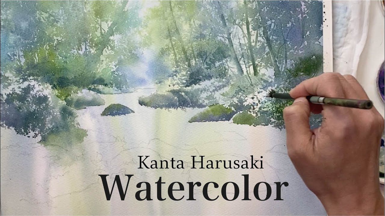 Kanta Harusaki Watercolor 春崎幹太 水彩画 奥入瀬 - YouTube