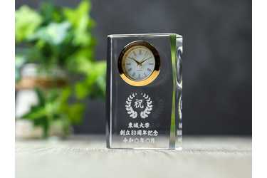 Anny名入れギフト 名入れ クリスタル時計 ガラス彫刻 置き時計の