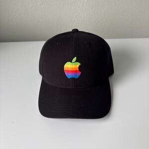 Retro Apple Computers Rainbow Logo Hat - Embroidered Baseball Cap