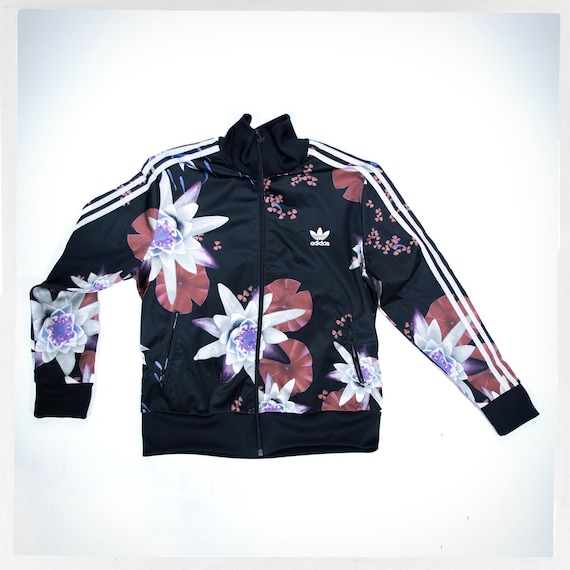 Lotus Print Adidas Jacket, Floral Track Jacket, LOTUS Sport Jacket