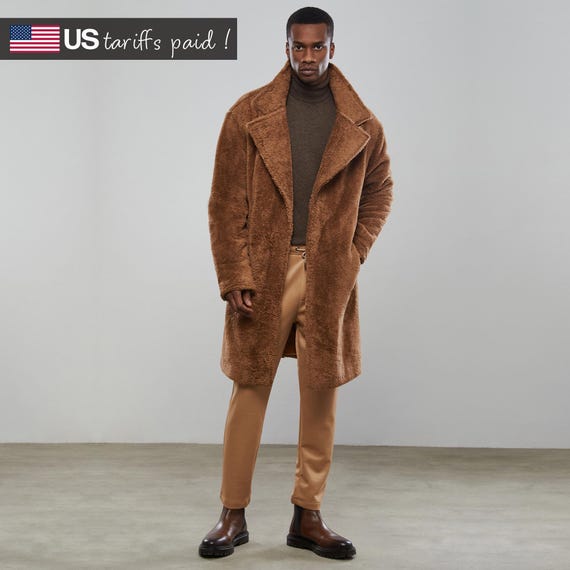 キャメルテディコート - 冬秋コート、冬メンズアウター、バレンタイン