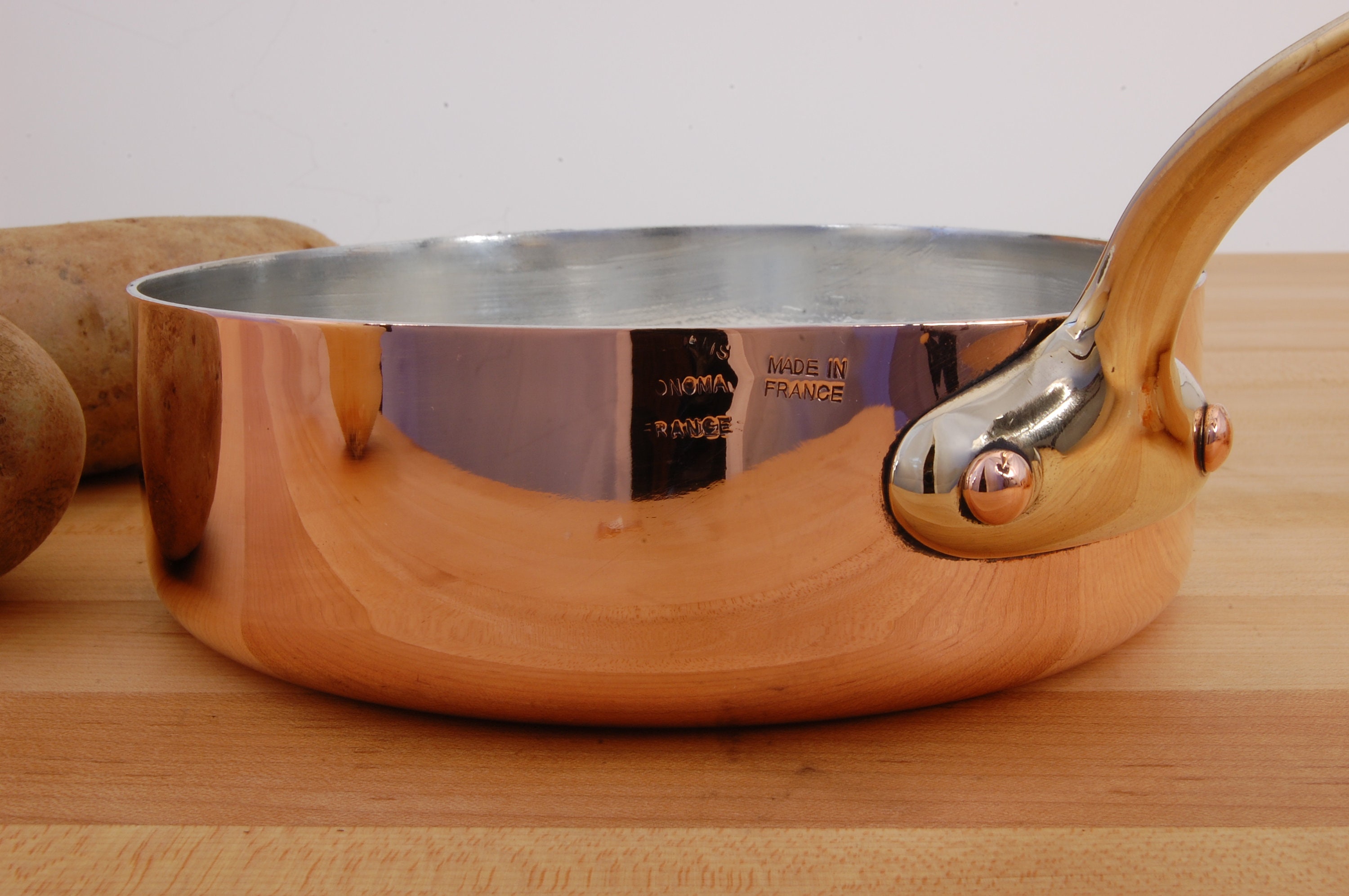 WILLIAMS SONOMA France, Vintage Copper Sauté Pan, 6-7/16,x1-7/8,11