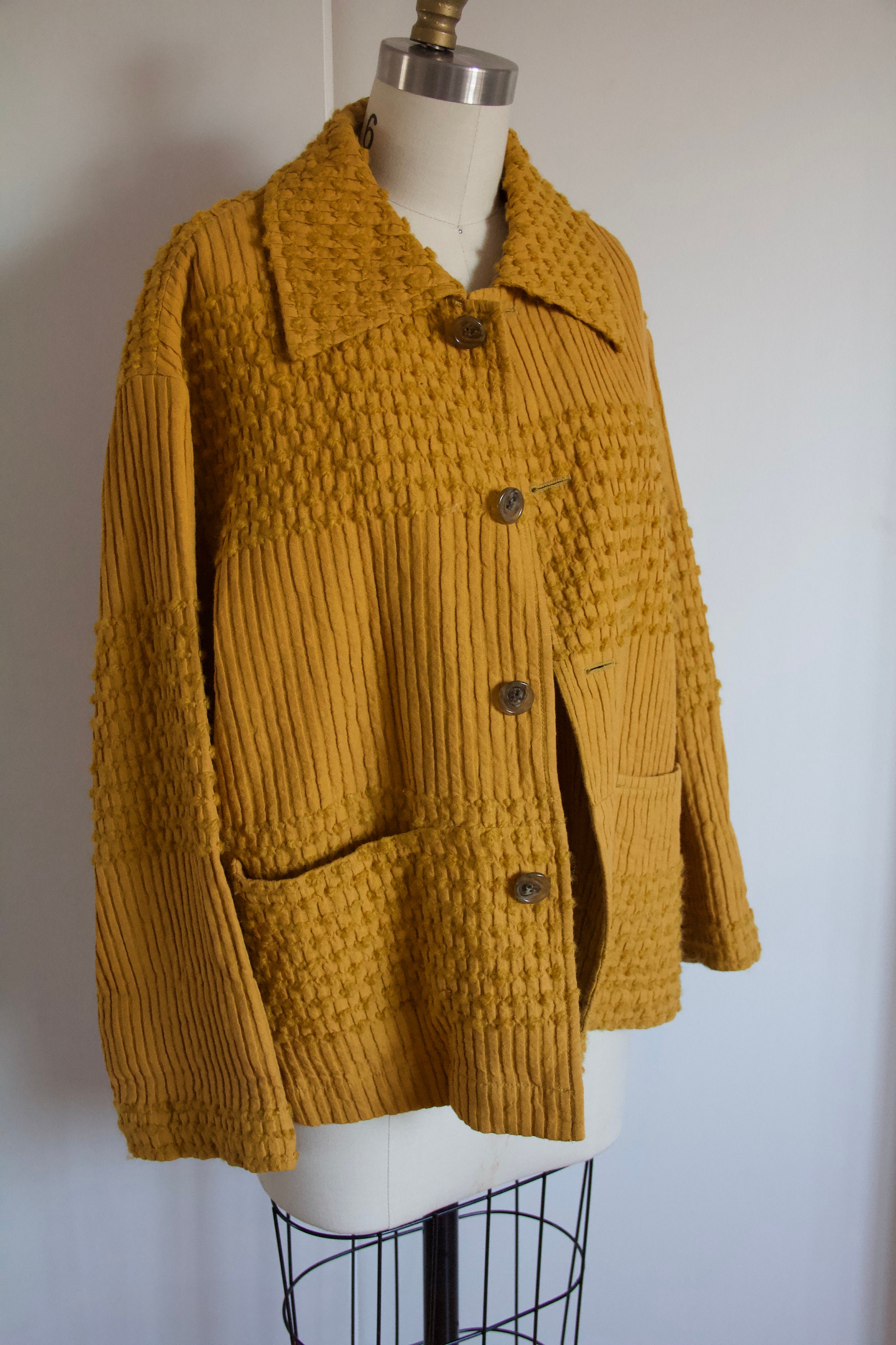 Hai Sporting Gear - Issey Miyake 70s Mustard Textured Cotton