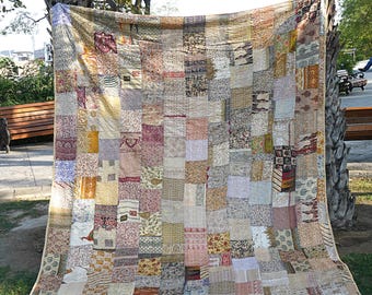 ヴィンテージの手作りパッチワークキルト - Etsy 日本