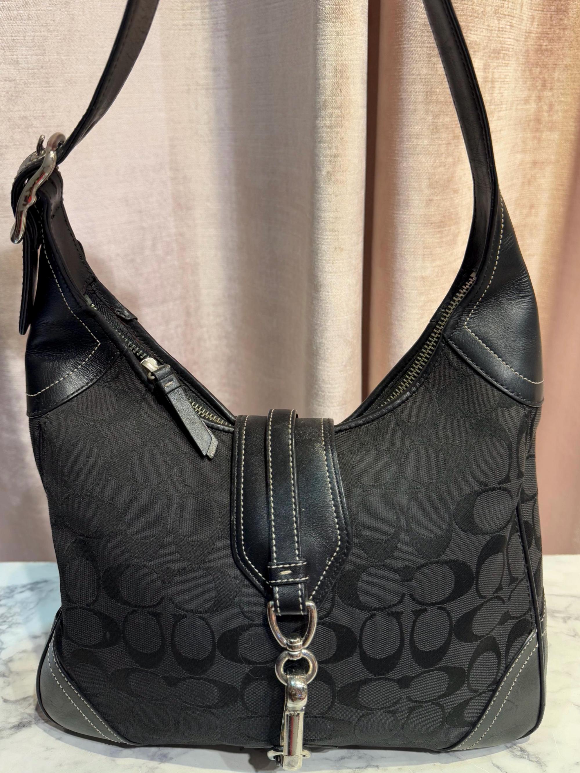 Vintage Y2K Coach Monogram Signature Shoulder Hobo Leather Bag - Etsy