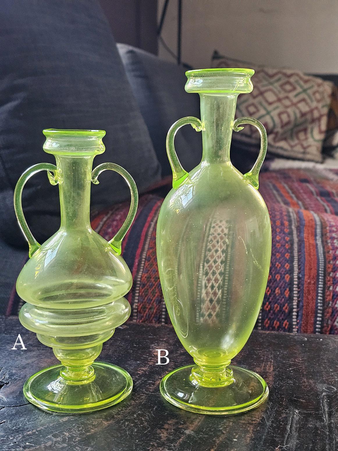 ムラノガラス murano 購入 ヴィンテージ 花瓶ブルー イエロー クリア