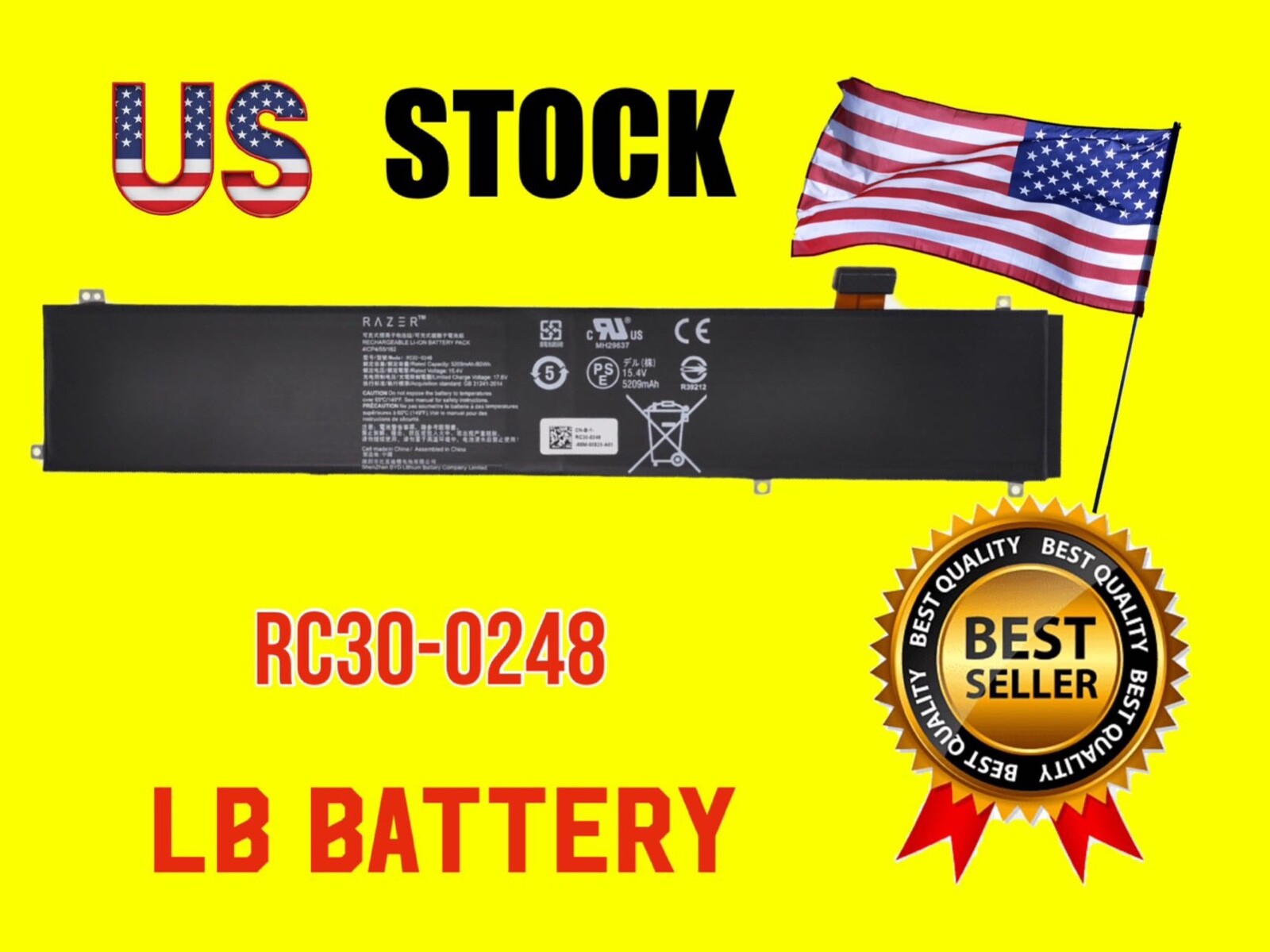 New battery for Razer RZ09-02386E92 RZ09-03304E42-R3U1 RZ09-0330Q