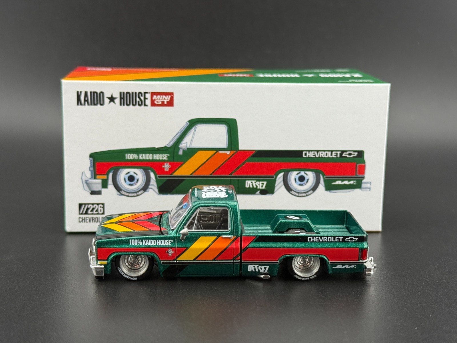 Kaido House x Mini GT Chevy Silverado V3 Dark Green #226 1/64 | eBay