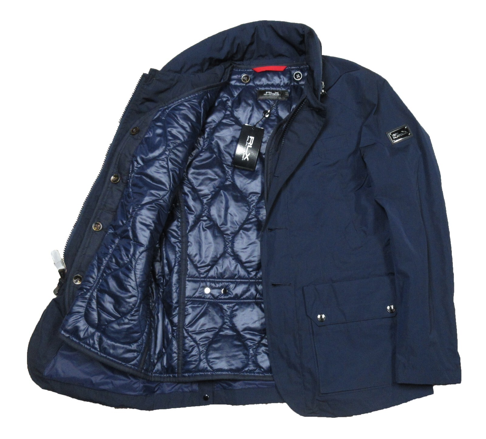 RLX Ralph Lauren Men's Navy 3-In-1 Water-Resistant Stow Away Hood