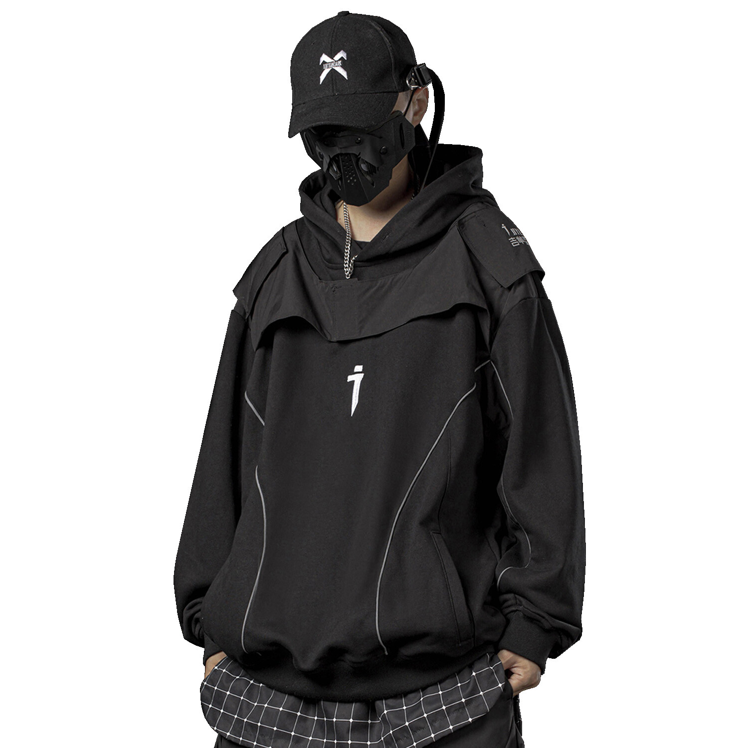 Niepce Men's Japanese Shadow Streetwear Hoodie Long Sleeve