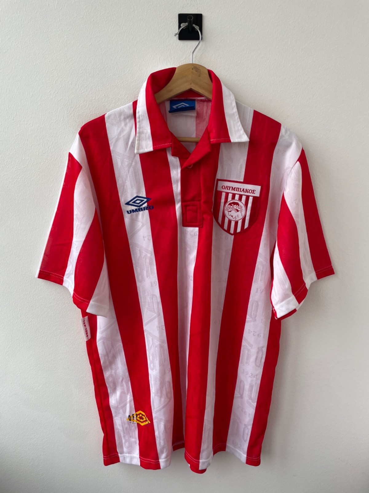 RARE OLYMPIACOS 1992/1993 HOME FOOTBALL SOCCER SHIRT JERSEY TRIKOT
