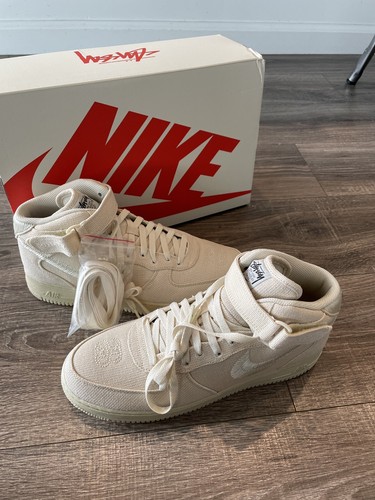 Stussy x Nike Air Force 1 Mid Fossil DJ7841200 Mens Size 12 | eBay