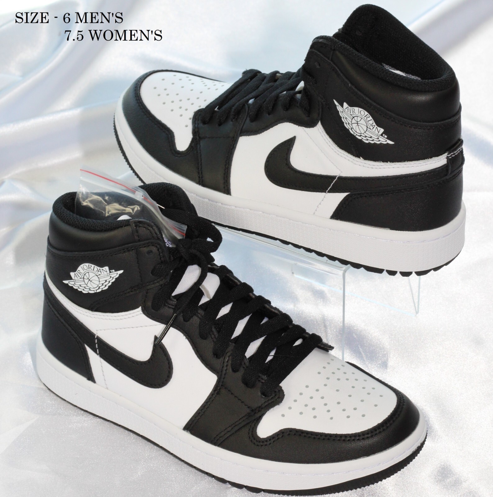 Size 6M - Nike Air Jordan 1 High Golf Black White High Top Golf