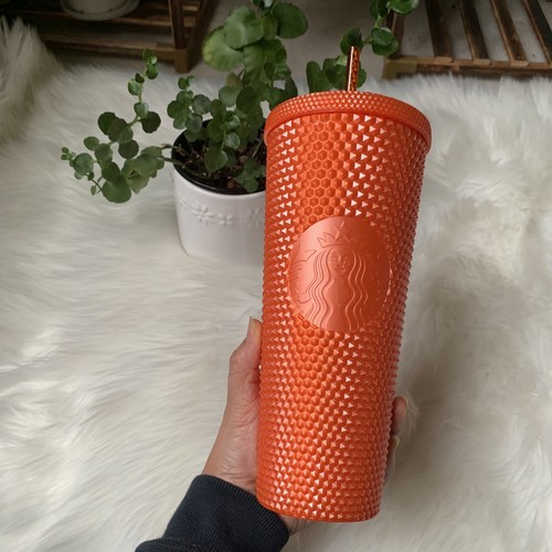 New Starbucks Limited Edition Studded Tumbler Cold Cup Orange