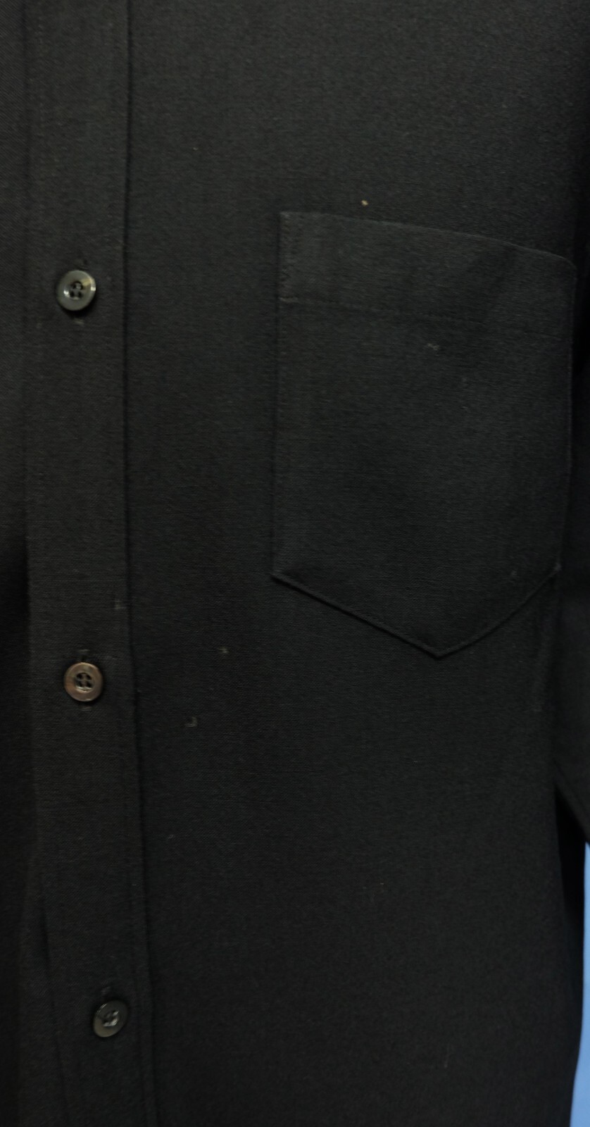 Yohji Yamamoto Y's for men Button Down Solid Black Fur Men Shirt L