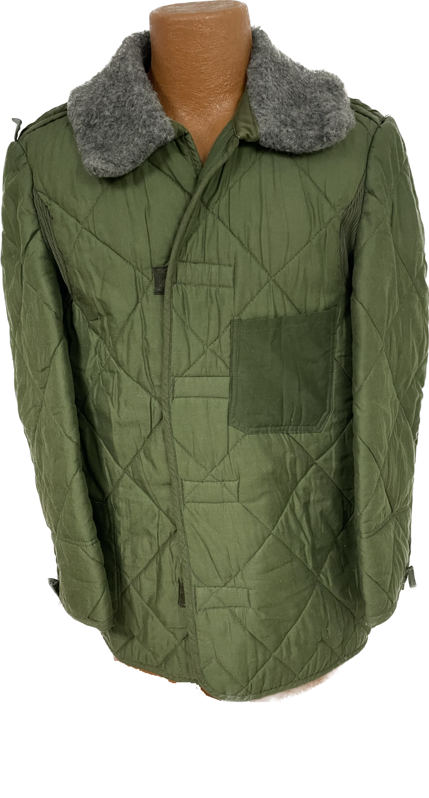 Vintage Cold War Era Euro Military Surplus Field Jacket Liner fur