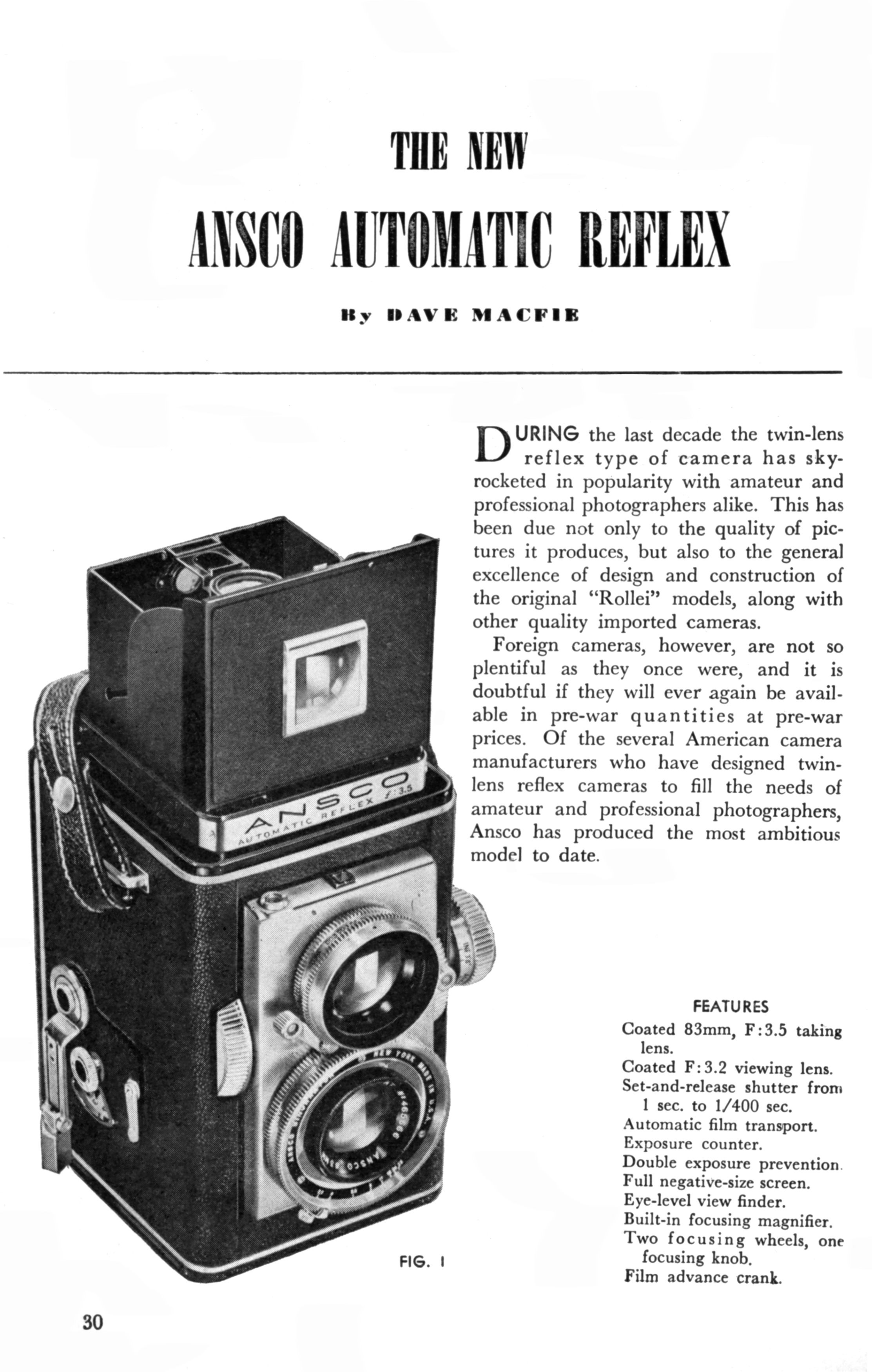 ANSCO Automatic Reflex 3.5 (1947) - mike eckman dot com