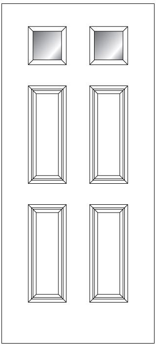 SF62 4-Panel Smooth Fiberglass Exterior Door with 2-Lite - CODEL Doors