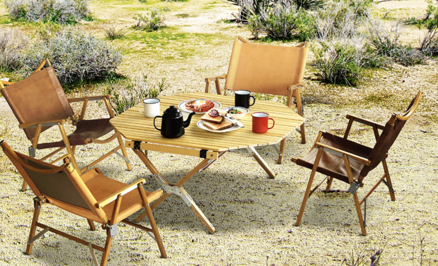 キャンプテーブル】ウッドロールトップテーブルとキャンプマニア