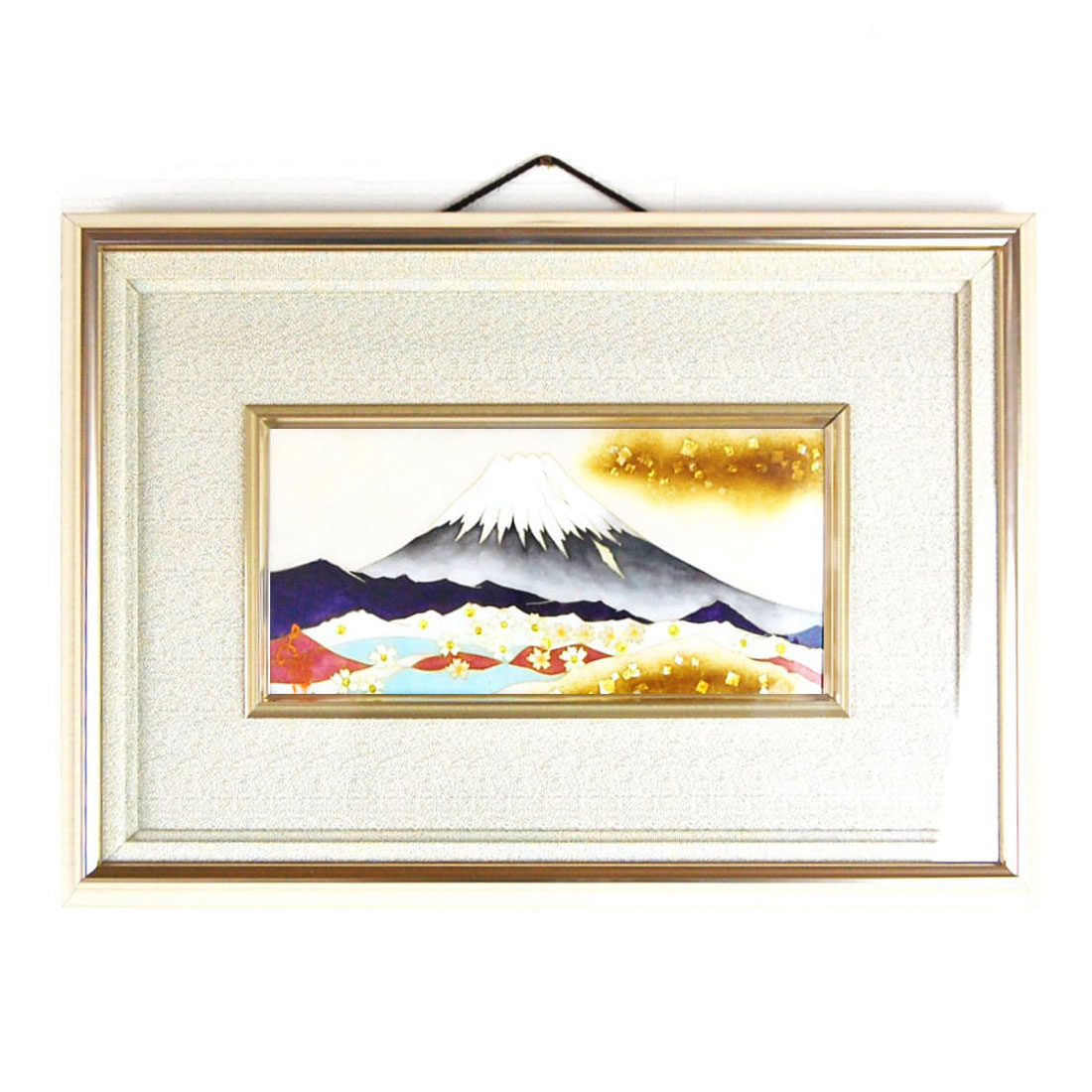 七宝額絵《王朝文様富士之図》4*8 – 田村七宝工芸 七宝焼窯元【公式