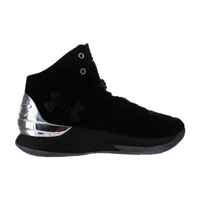 Mens Under Armour Curry 1 Lux Mid Suede Black Metallic Silver