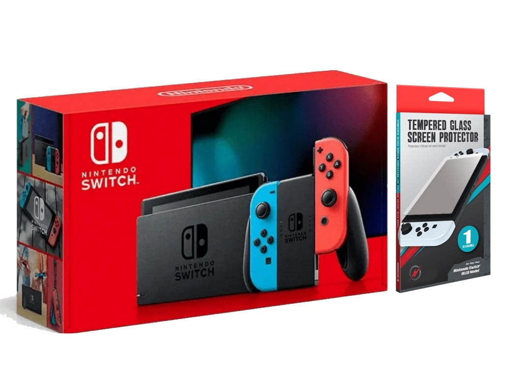Free Shipping! Nintendo Switch, w Neon Blue and Neon Red Joy-Con