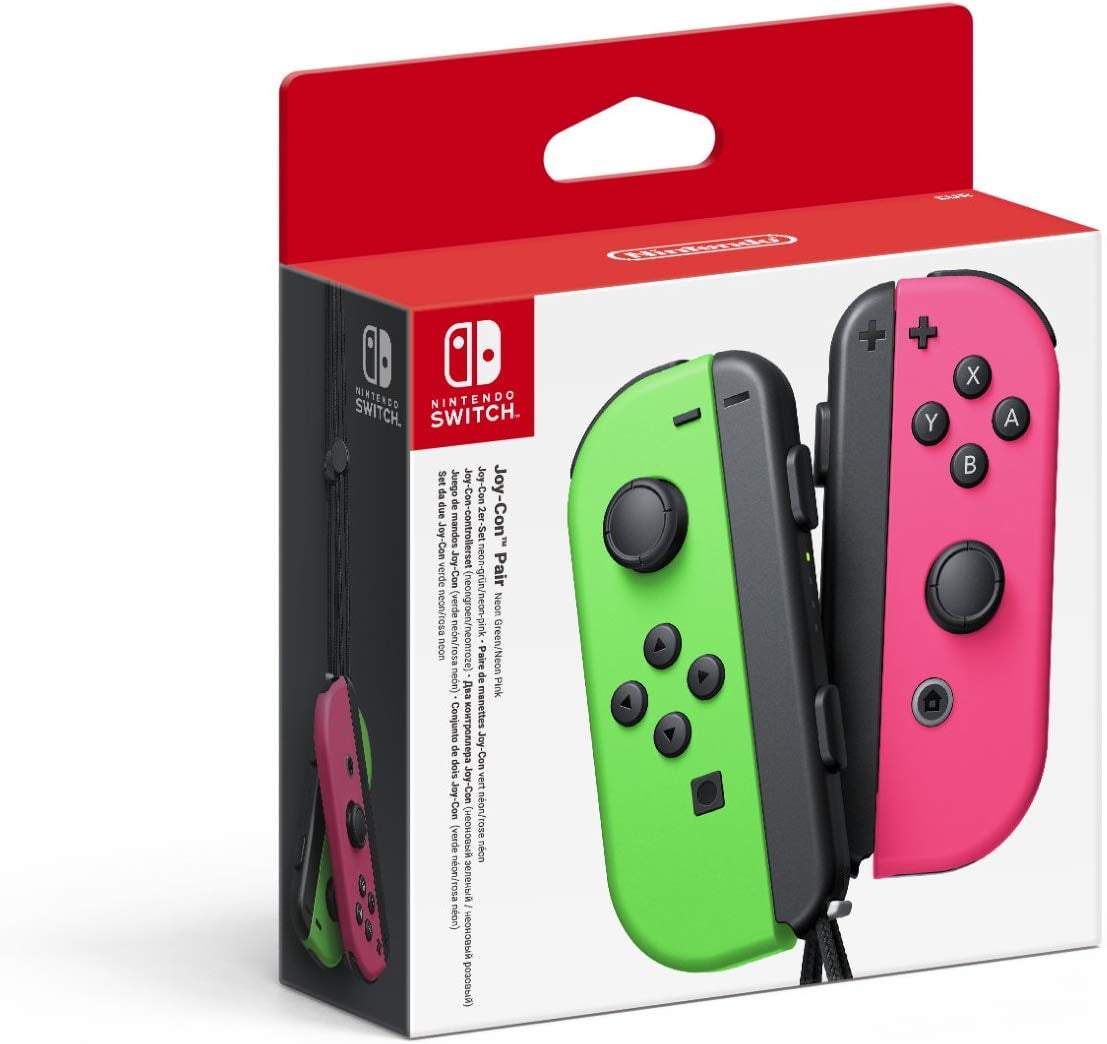 Nintendo Switch Neon Green & Pink Joy-Con Controllers Pair with