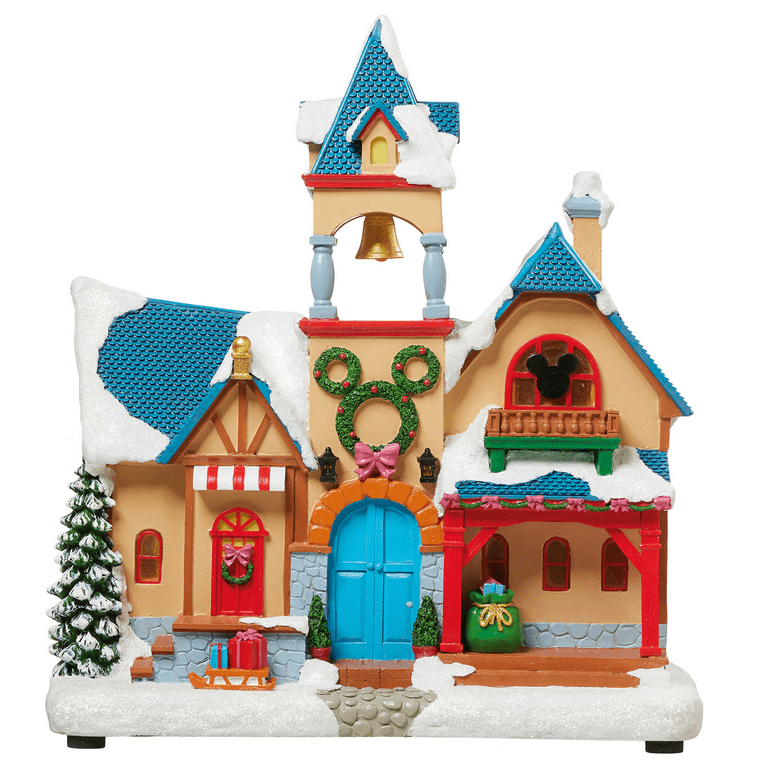 Disney 13-Piece Holiday Village Set with Musical Indoor Characters