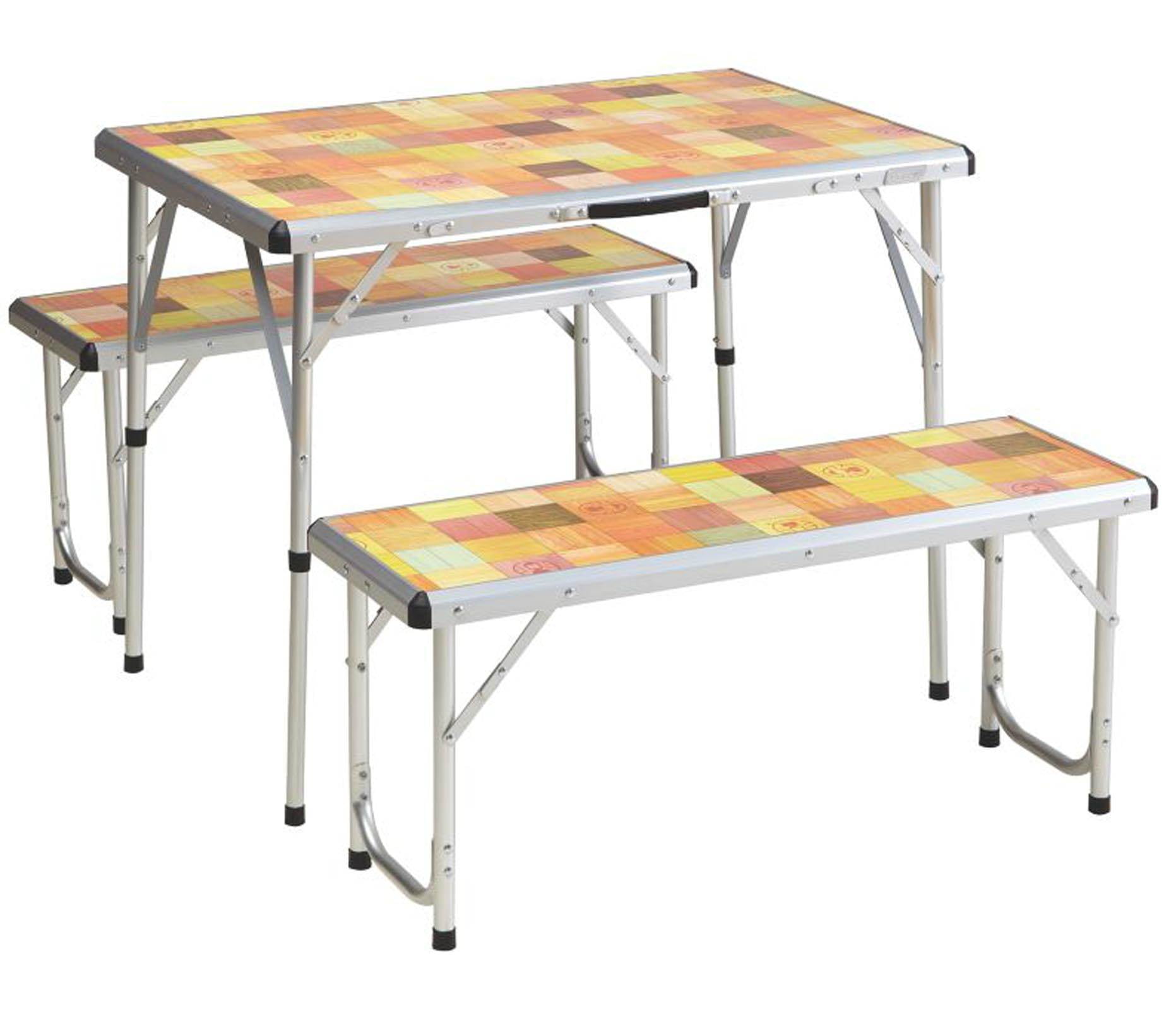 Coleman Pack-Away Portable Camping 4 Person Mosaic Picnic Table