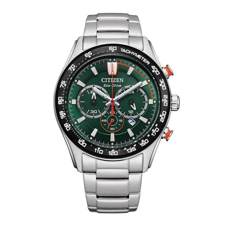 Citizen Men's Eco-Drive Chronograph Stainless Steel Green Dial