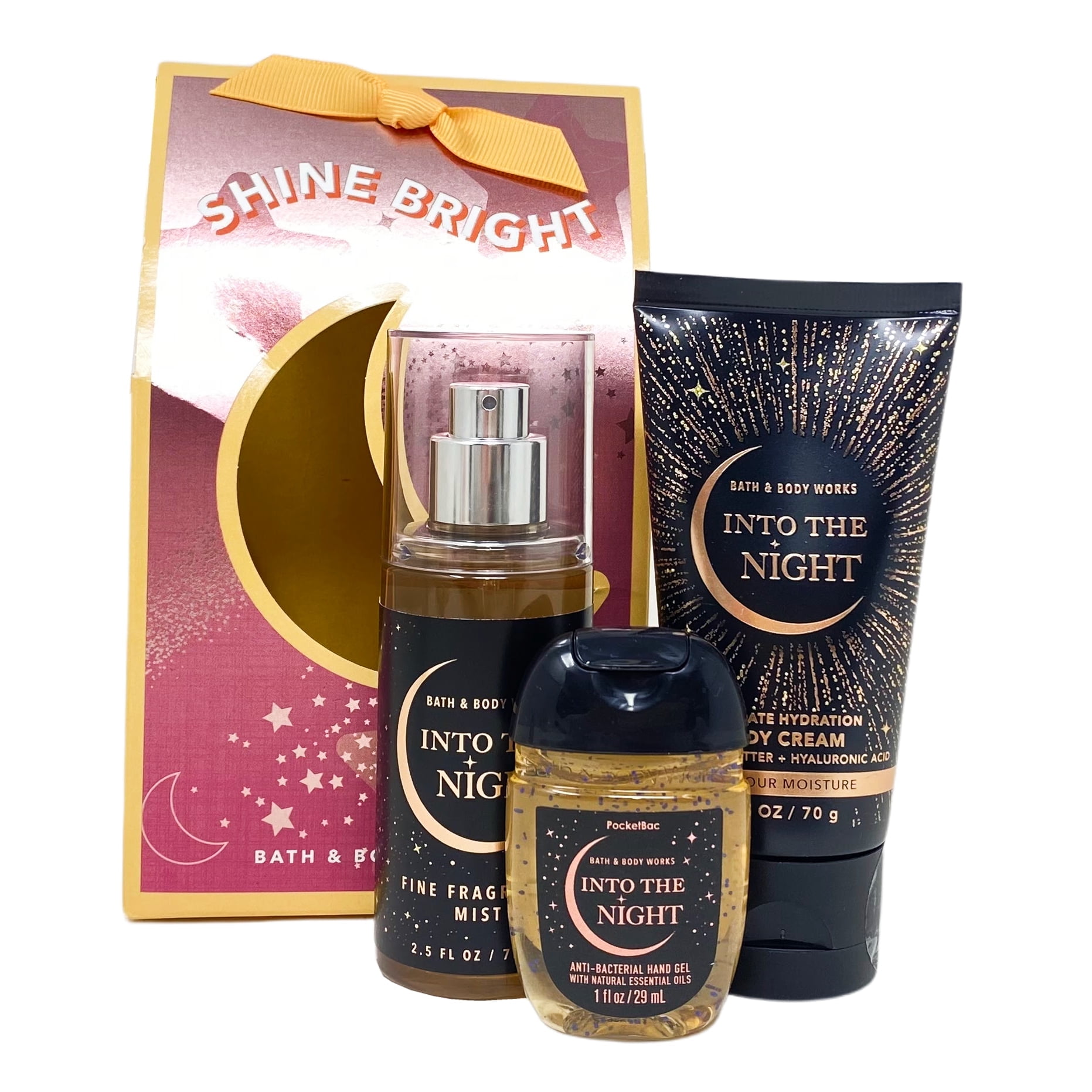 Bath and Body Works Into The Night Shine Bright Mini Gift Bag Set