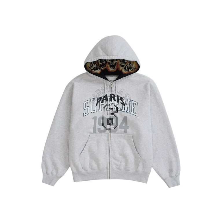 Supreme Men's MM6 Maison Margiela Zip Up Hooded Sweatshirt Ash