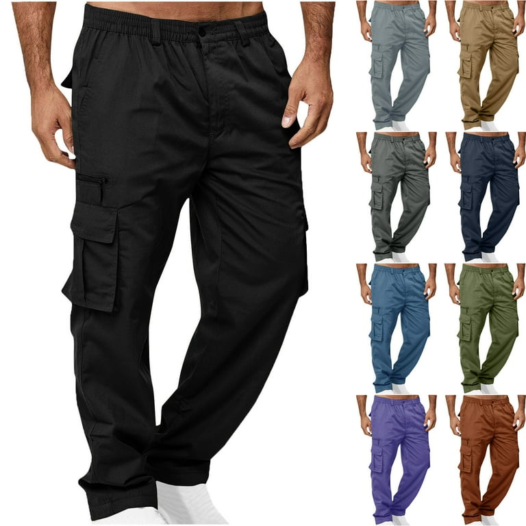 ZKCCNUK Men's Cargo Pants, Casual, Multiple Pockets, Outdoor