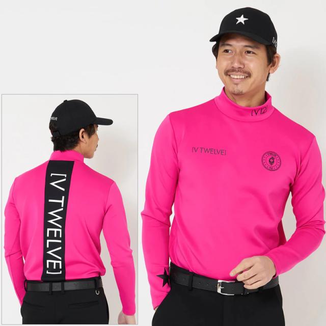 V12 ゴルフ メンズ 長袖 モックネック シャツ VER LOGO L/S MOCK